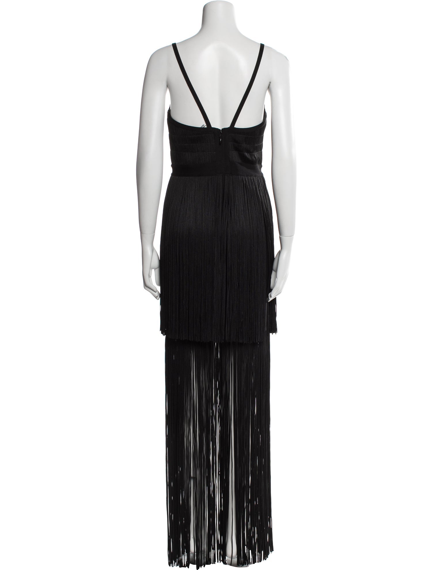Herve Leger V-Neck Long Dress